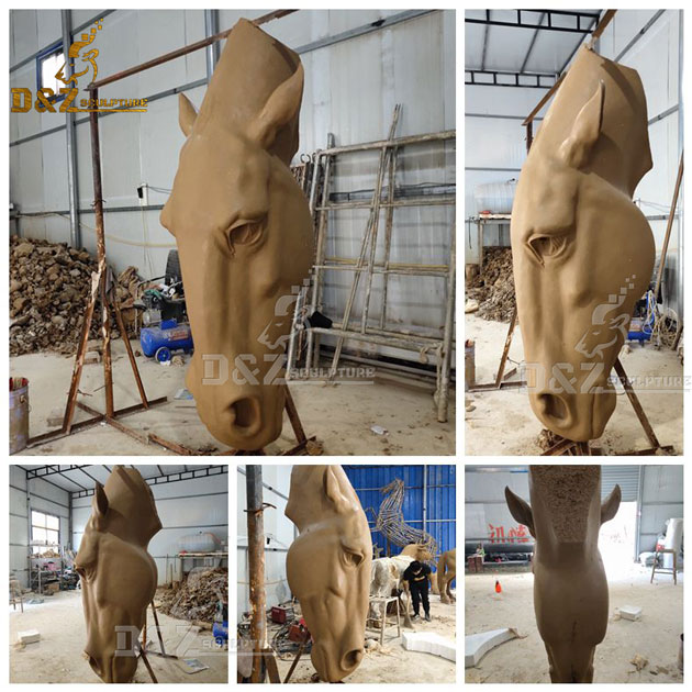 Famous large bronze horse head sculpture