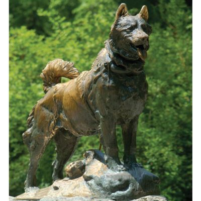 bronze Akita statue