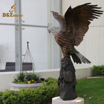 Bronze life size garden rocket eagle statue for sale DZE-020