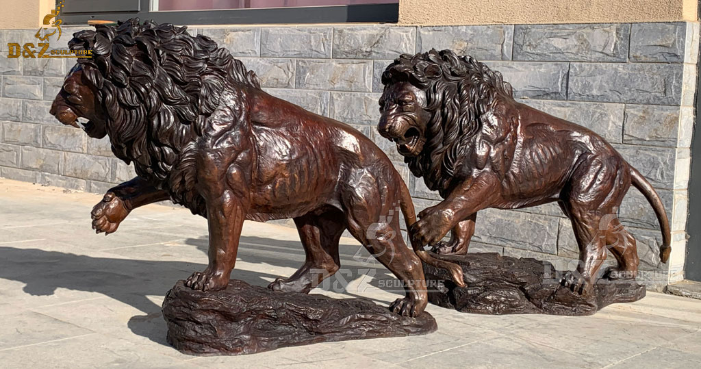 custom made stock lion statues