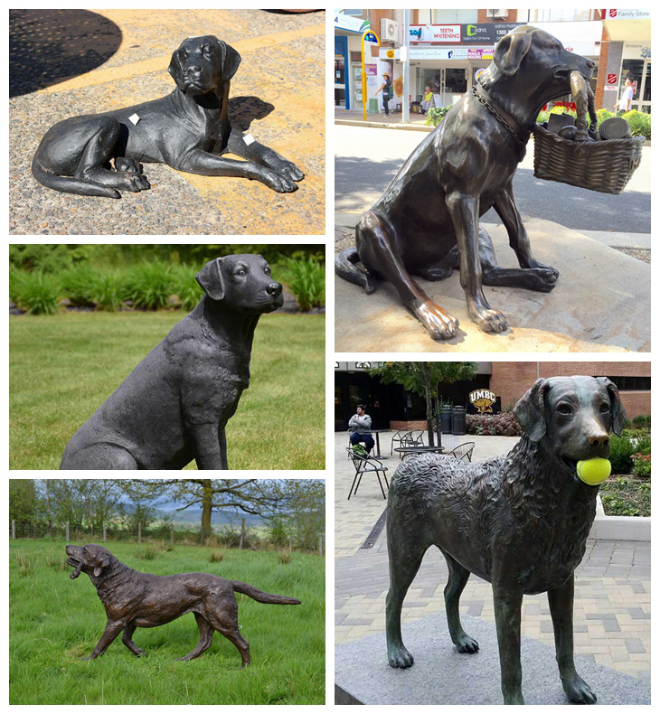 large black labrador statue