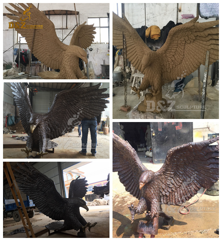 project of bronze bald eagle sculpture