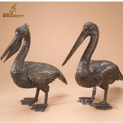 Indoor cute metal casting pelican design