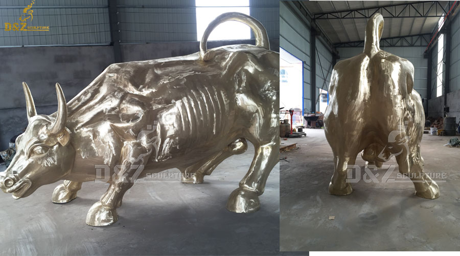 Custom made large outdoor casting bronze wall street bull statue for sale