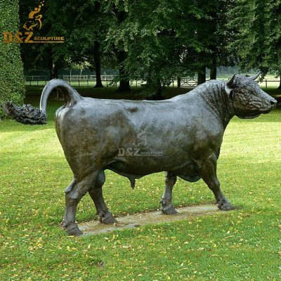 Garden hand made metal bull statue life size