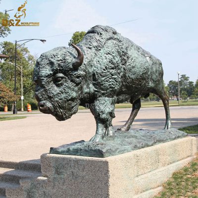 Chinese factory hand made metal bison sculpture for decor