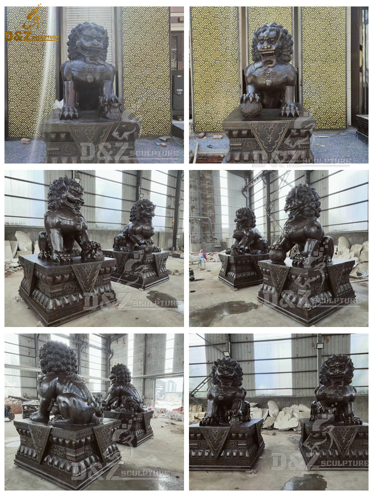 custom made large chinese guardian lion foo dog statue for outdoor decoration