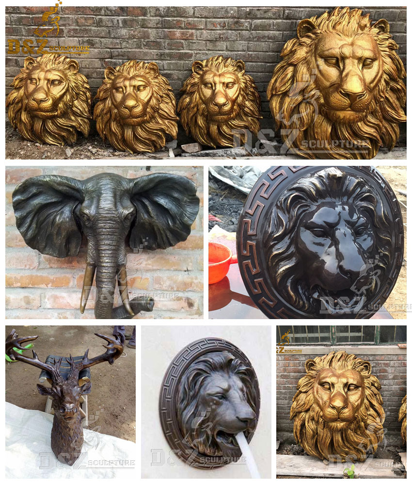 more animal head bronze status for sale