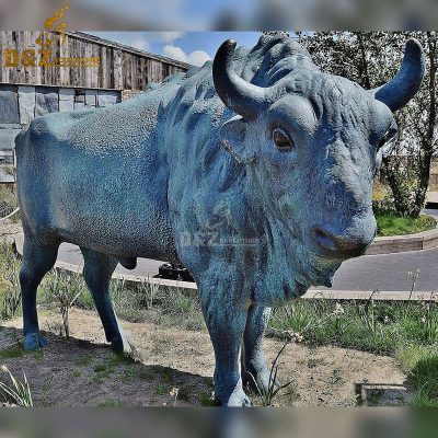 Hot sale metal casting life size bull sculpture