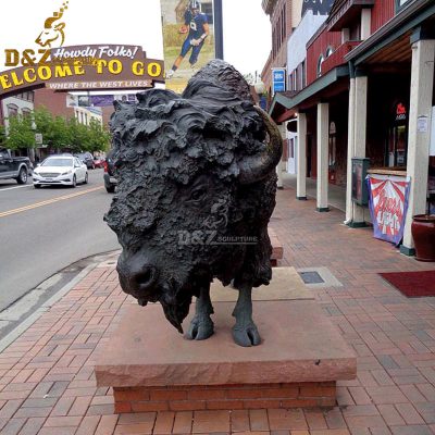 Garden metal sculpture hot sale bronze bison