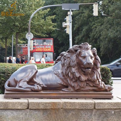 Lost wax metal casting garden park decor life size lion statue