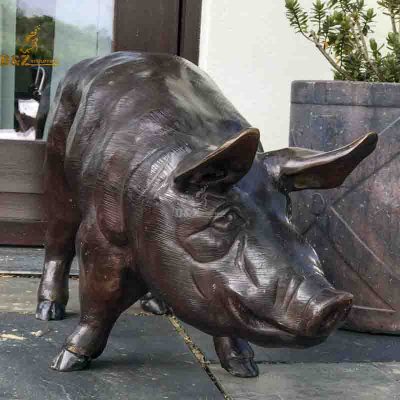 Life Size Metal crafts Bronze Pig Statue For Sale