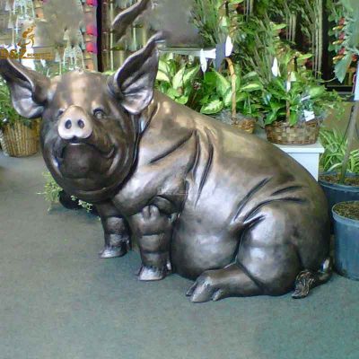 Unique bronze decor metal casting real size pig statue