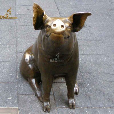 Life size cute bronze pig statue for sale