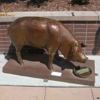 antique outdoor decoration life size garden bronze pig statue for sale