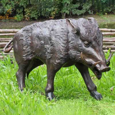 customized design decorative cast copper bronze cast animal bronze garden statues wild boar sales