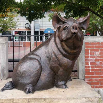 Modern metal crafts life size bronze pig statue for sale