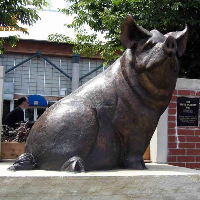 Wholesale life size pig statue large garden life size bronze sculpture deco