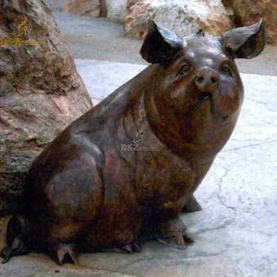 Hot sale artwork bronze pig statue fat design