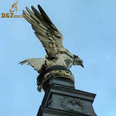 Outdoor Garden Art Decoration Metal Large Bronze Eagle Sculpture Statue for Hotel Garden