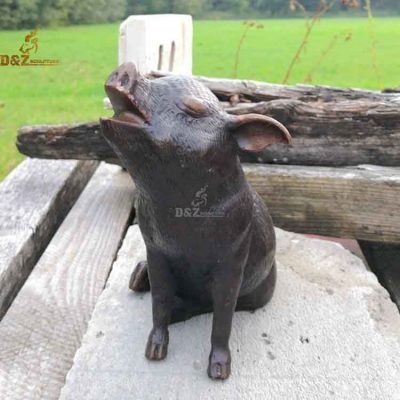 Small pig sculptures metal garden decor life size