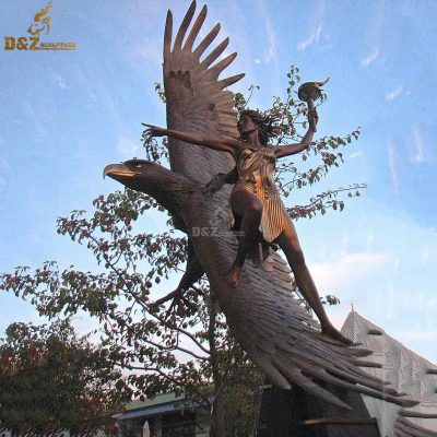 Outdoor Metal Craft Life Size Bronze Eagle Sculpture For Sale