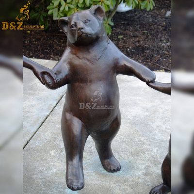 Custom bronze life size polar bear statue