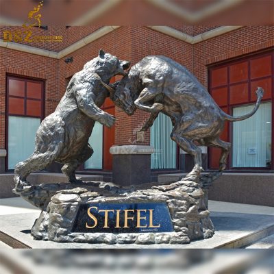 outdoor garden famous metal cast bull and bear bronze sculpture for sale