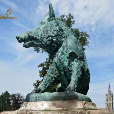 Famous design chinese manufacturer export bronze wild boar statue