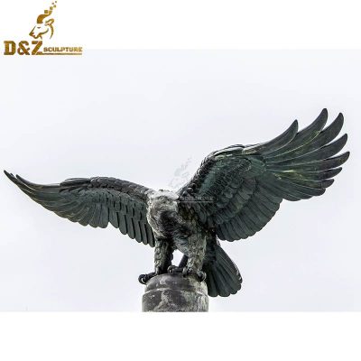 Life Size Bronze Flying Eagle Winged Art Sculpture Large Copper Vulture Sculpture