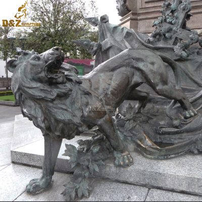 Good quality large copper lion bronze sculpture