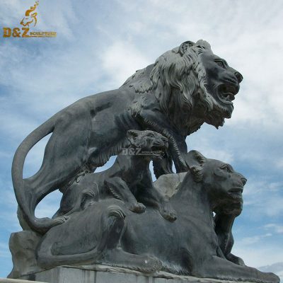 High quality custom African style cast large bronze animal sculpture lion statue