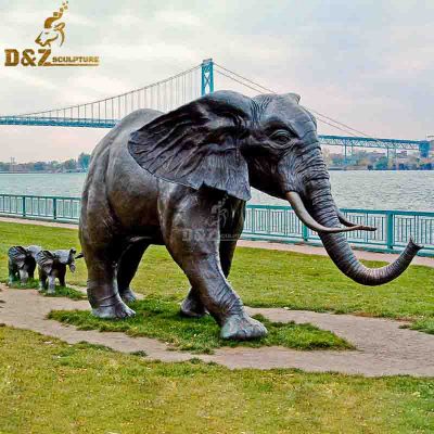 High quality big antique brass bronze elephant garden statues for sale