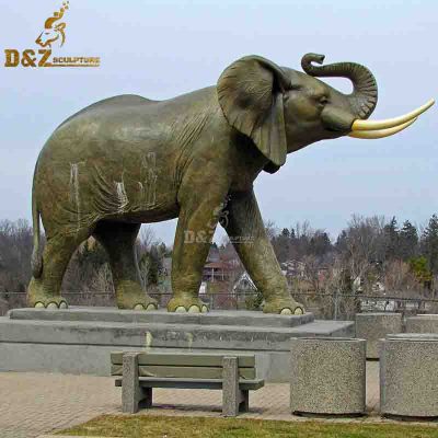 Cast Small Antique Bronze Elephant Sculpture For Sale