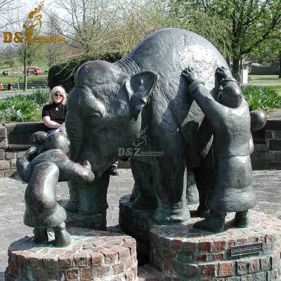 Modern industrial antique bronze statues large brass elephant sculpture