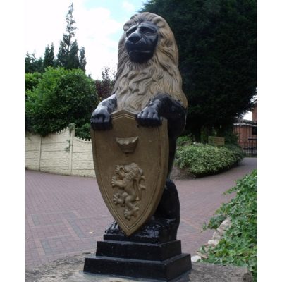 Factory wholesale retail natural black lion statue DZL-D502