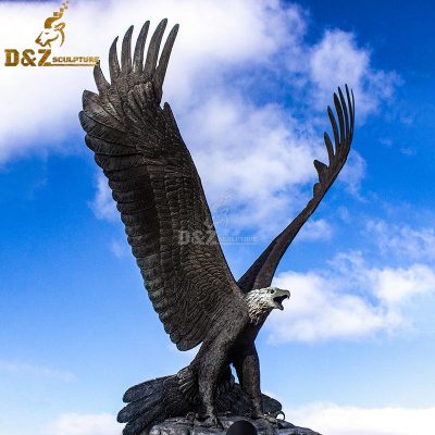 Large wings bronze casting garden design sculptures eagle DZE-D479