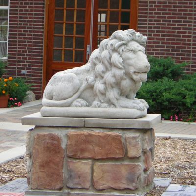 Modern marble design small size sitting lion sculpture art DZL-D496