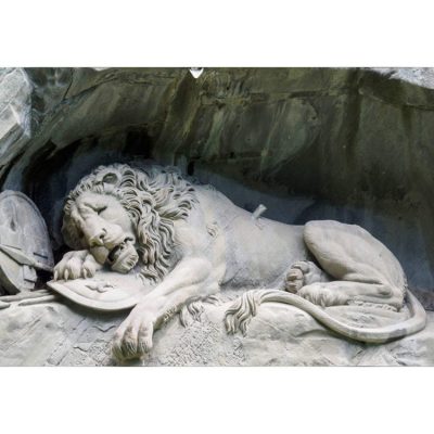 Outdoor garden antique carved marble lion sculpture lucerne switzerland DZL-D507