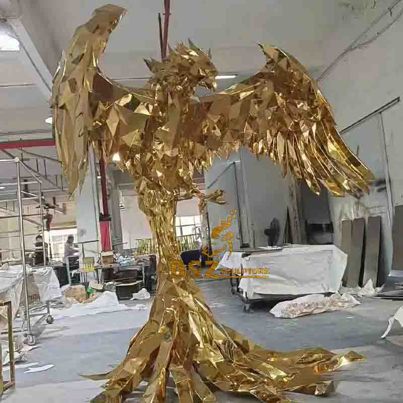 stainless steel eagle sculpture