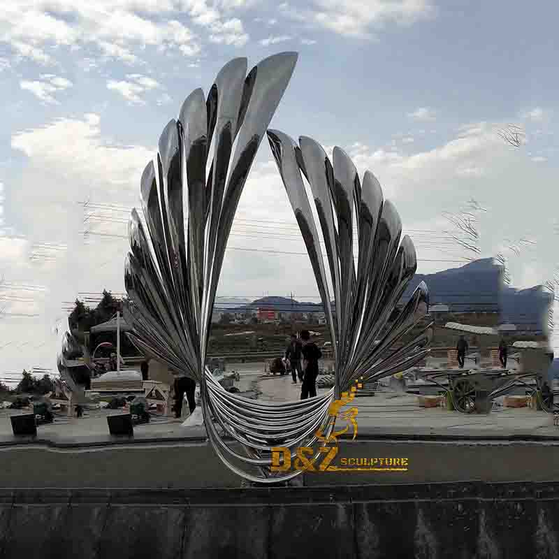 stainless steel wings sculpture