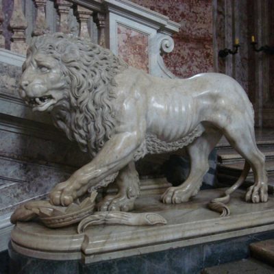 Famous home decor china supplier export best quality marble lion sculpture DZL-D541