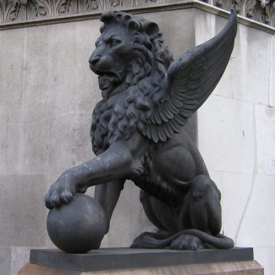 Famous outdoor palace decor large winged lion statue DZL-D564