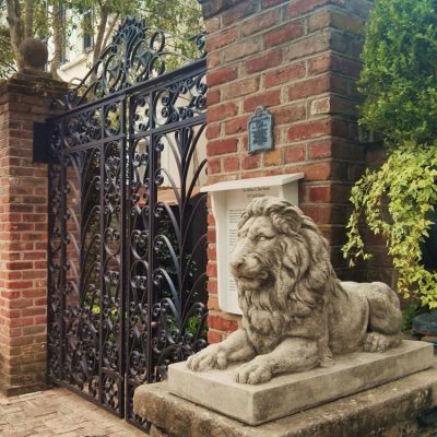 Front door decor best sell luxury marble lion statue home decor DZL-D522