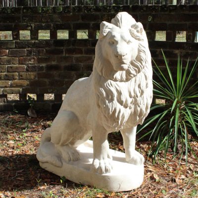 Hand made wholesale high quality garden decor north lion stone statue DZL-D514