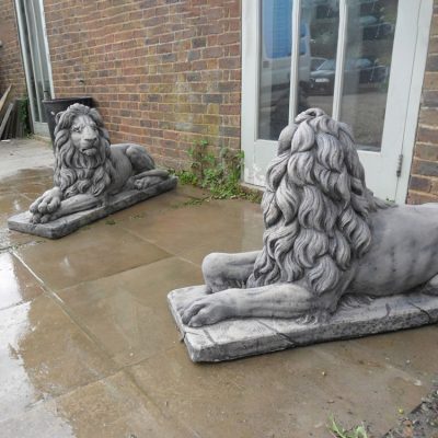 Home outdoor decor carved natural stone animal small marble lion statues DZL-D550