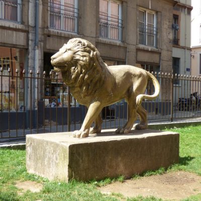 Mighty outdoor garden decoration marble front yard lion statues DZL-D531