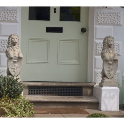 Porch decoration large size guardian sculpture marble lions for sale DZL-D551