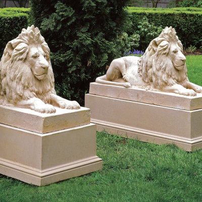 Sunset natural marble hand carved factory antiques roadshow marble lion sculptures for sale DZL-D560