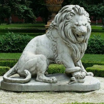 Western style manufacturer professional custom natural marble lion statue price DZL-D520